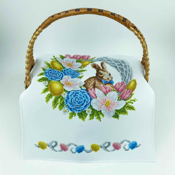 РКВ_101 Virena Заготовка для вишивки бісером - Великодній рушник на кошик 33x51 см (габардин)