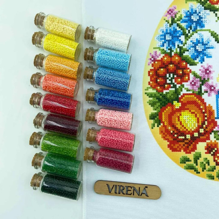 РКВ_102 Virena Заготовка для вишивки бісером - Великодній рушник на кошик 33x51 см (габардин)