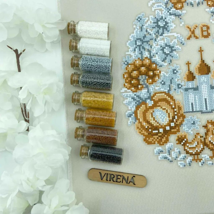 РКВ_103 Virena Заготовка для вишивки бісером - Великодній рушник на кошик 33x51 см (габардин)