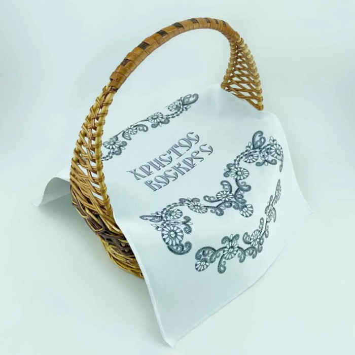 РКВ_106 Virena Заготовка для вишивки бісером і бусинами - Великодній рушник на кошик 33x51 см (габардин)