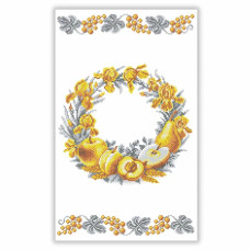 РКВ_108 Virena Заготовка для вишивки бісером - Рушник до Спаса великий на кошик, 33x51 см (габардин)