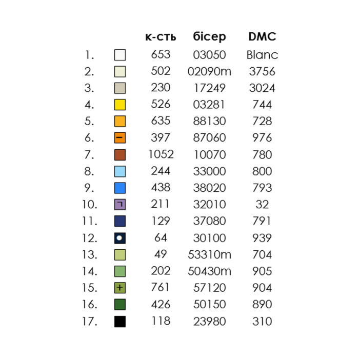 РС-038м Кольорова Заготовка для вишивки бісером або нитками - Спасівський рушник 37x60 см, габардин