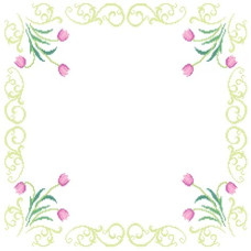 РТ 035 Чарівна мить Заготовка для вишивки друкованим хрестиком - Весняний орнамент 40x40 см, Aida16