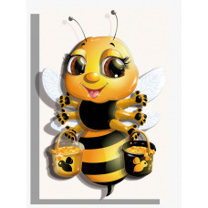 РТ150322 Пчелка с медом. Папертоль. Набор картины из бумаги