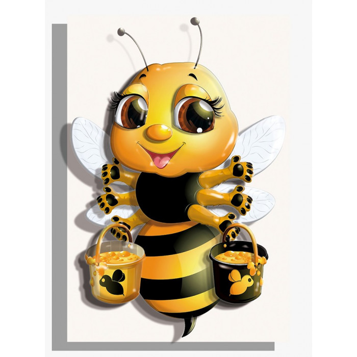 РТ150322 Бджілка з медом. Папертоль. Набір картини з паперу