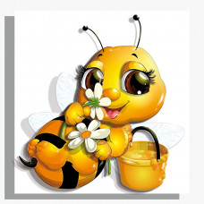 РТ150323 Пчелка с цветами. Папертоль. Набор картины из бумаги
