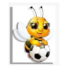 РТ150325 Пчелка с мячом. Папертоль. Набор картины из бумаги