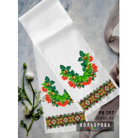 РВ-097а Кольорова Заготовка для вишивки бісером або нитками - Рушник весільний на ікону 25x140 см (атлас)