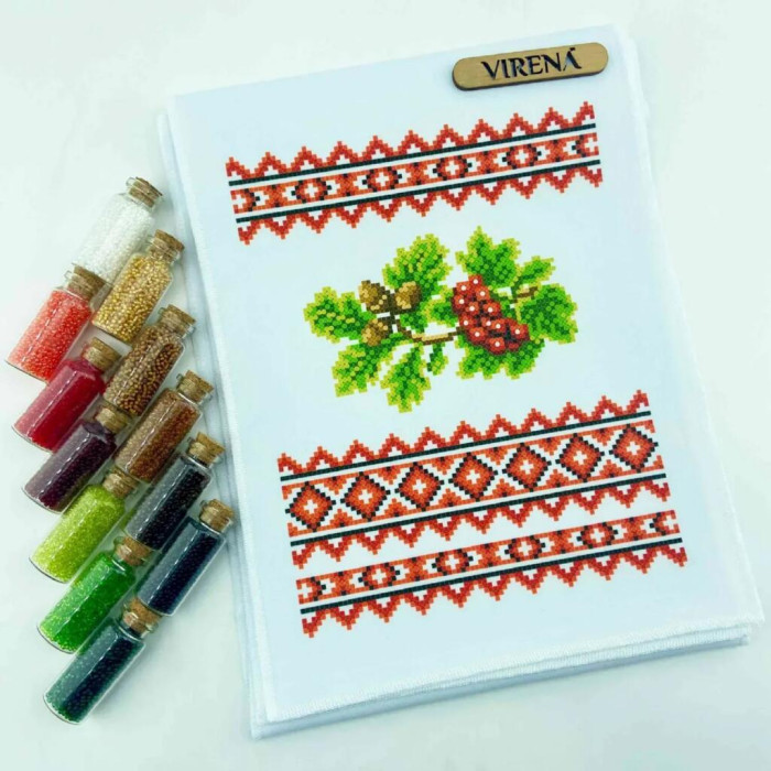 РВМ_052 Virena Заготовка для вишивки бісером - Весільний рушник малий 20x140 см (габардин)