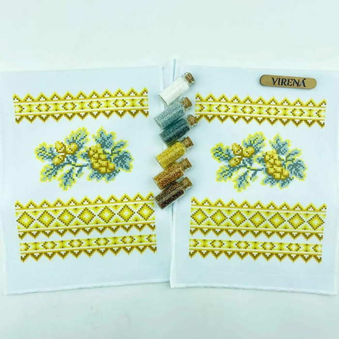 РВМ_053 Virena Заготовка для вишивки бісером - Весільний рушник малий 20x140 см (габардин)