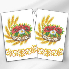 РВМ_054 Virena Заготовка для вишивки бісером - Весільний рушник малий, 20x140 см (габардин)