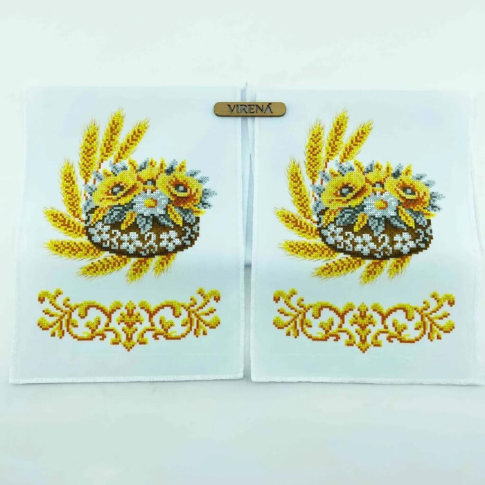 РВМ_055 Virena Заготовка для вишивки бісером - Весільний рушник малий, 20x140 см (габардин)