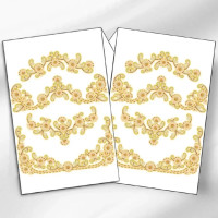 РВВ_068 Virena Заготовка для вишивки бісером та бусинами - Рушник весільний великий в золоті 35x190 см (схема на габардині)