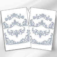 РВВ_070 Virena Заготовка для вишивки бісером та бусинами - Рушник весільний великий в сріблі 35x190 см (схема на габардині)