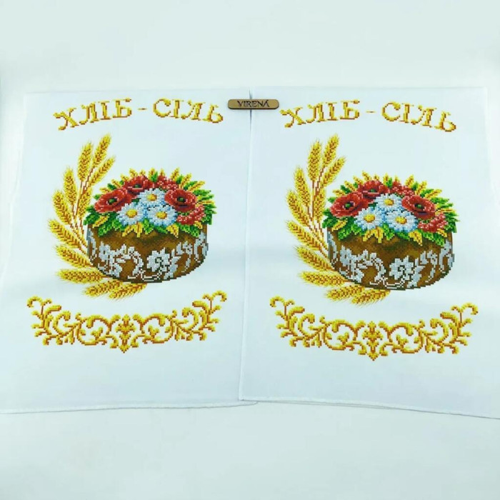 РВВ_073 Virena Заготовка для вишивки бісером - Весільний рушник великий, 35x190 см (габардин)