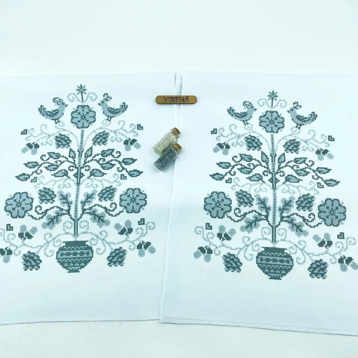 РВВ_076 Virena Заготовка для вишивки бісером - Весільний рушник великий, 35x190 см (габардин)