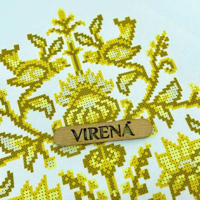РВВ_077 Virena Заготовка для вишивки бісером - Весільний рушник великий в золоті, 35x190 см (габардин)
