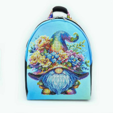 ТБ_Рюкзак_803 Virena Набір для вишивки бісером - Рюкзак Гном з квітами, 24x30x8 см