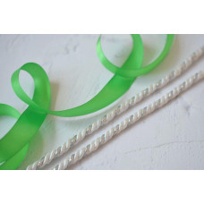 Набір для декору ялинкових іграшок Tela Artis: шнур 6мм білий/срібло+ стрічка зелена 2,5см