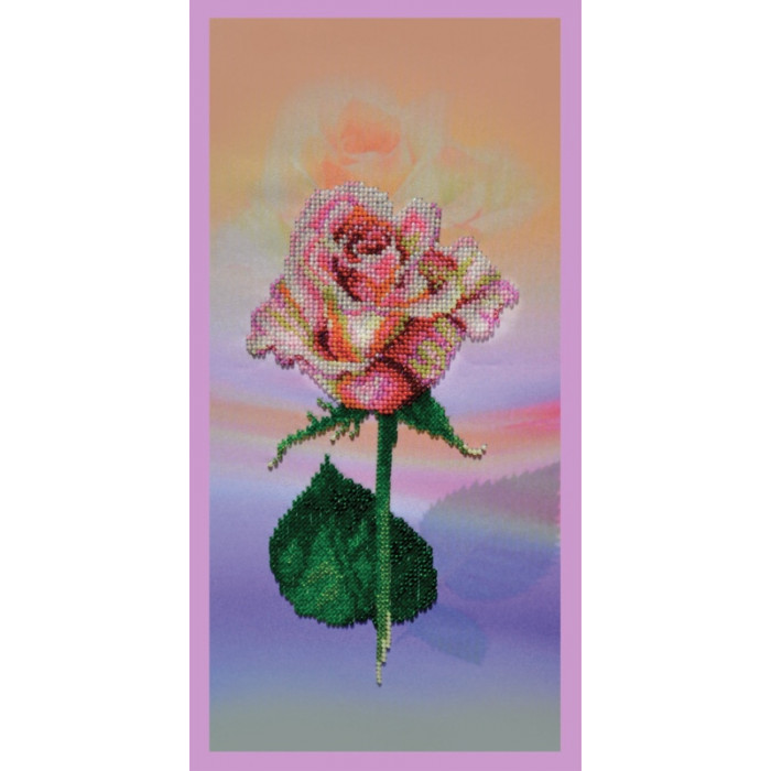 S-223 Рожева троянда. Картини бісером. Схема на тканині для вишивання бісером(Знятий з виробництва)