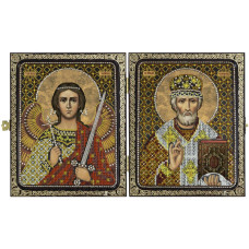 СА7201 Миколай Чудотворець і Ангел Охоронець. Набір для вишивки в змішаній техніці (бісер+нитки). Нова Слобода. РОЗПРОДАЖ(Знятий з виробництва)