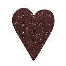 SB001L Button (ґудзик) - Speckled Folk Heart (Pointed), Large - Stoney Creek