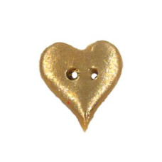 SB006MGS Button (ґудзик) - Metallic Gold Folk Heart, Small Stoney Creek