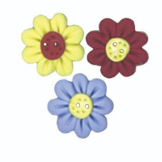 SB020-3 Button (ґудзик) - Flower Heads (set of 3) Stoney Creek