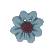 SB020SB Button (ґудзик) - Slate Blue Flower - Stoney Creek