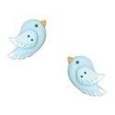 SB021-PAIR Button (ґудзик) - Pale Bluebirds (Pair) Stoney Creek