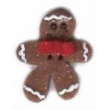 SB034 Button (ґудзик) - Gingerbread Man W/Bowtie Stoney Creek