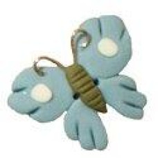 SB043 Button (ґудзик) - Slate Blue Butterfly - Stoney Creek