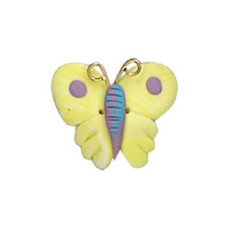 SB051 Button (ґудзик) - Yellow & Purple Butterfly - Stoney Creek