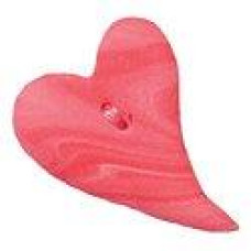 SB056CLL Button (ґудзик) - Coral (Pink) Swirl Heart, Large Stoney Creek