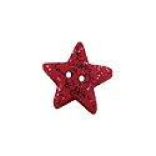 SB062RGS Button (ґудзик) - Red Glitter Star, Small - Stoney Creek