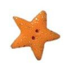SB064OSM Button (ґудзик) - Orange Glitter Star, Small/Medium Stoney Creek