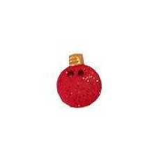 SB075RD Button (ґудзик) - Red Glitter Ornament w/ Gold Top - Stoney Creek