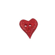 SB076RDS Button (ґудзик) - Red Christmas Heart, Small - Stoney Creek