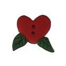 SB081 Button (ґудзик) - Heart w/ Holly Stoney Creek