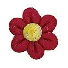 SB084RD Button (ґудзик) - Red Six Petal Flower - Stoney Creek