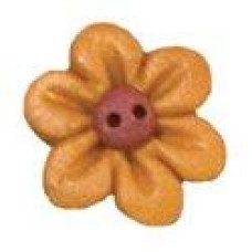 SB086GDM Button (ґудзик) - Gold Six Petal Flower Stoney Creek