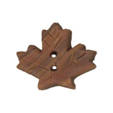 SB087LBS Button (ґудзик) - Light Brown Maple Leaf, Small Stoney Creek
