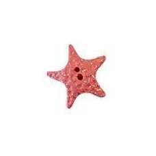 SB091M Button (ґудзик) - Coral Starfish with Glitter, Medium Stoney Creek