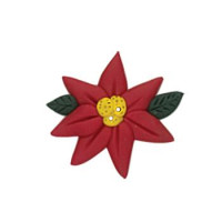 SB121L Button (ґудзик) - Poinsettia, Large Stoney Creek
