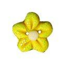 SB131YGS Button (ґудзик) - Yellow Glitter Flower Head - Stoney Creek