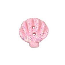 SB134 Button (ґудзик) - Pink Glitter Clam Shell Stoney Creek
