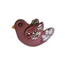 SB161BDLXS Button (ґудзик) - Left-Facing Bird - Bordeaux, Extra Small Stoney Creek