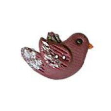 SB161BDRS Button (ґудзик) - Right-Facing Bird - Bordeaux, Small - Stoney Creek