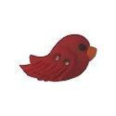 SB168R Button (ґудзик) - Right-Facing Sitting Red Bird - Stoney Creek
