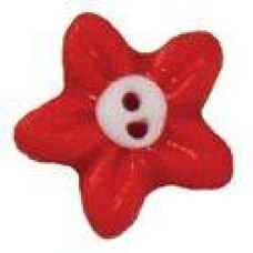 SB170S Button (ґудзик) - Red Flower w/ White Center, small - Stoney Creek